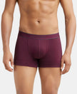 Super Combed Cotton Rib Solid Trunk with StayFresh Treatment - Wine Tasting-1