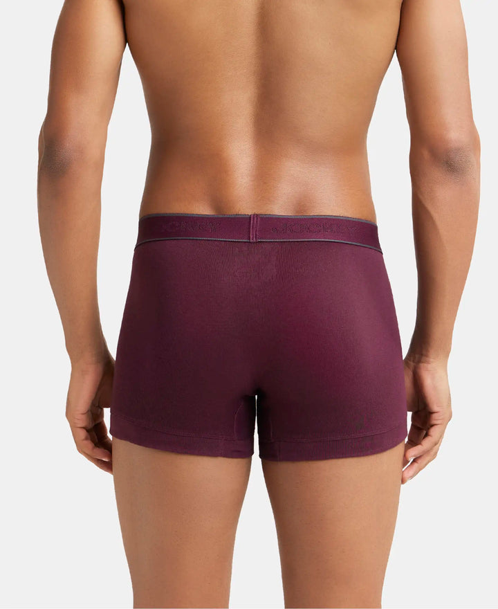 Super Combed Cotton Rib Solid Trunk with StayFresh Treatment - Wine Tasting-3