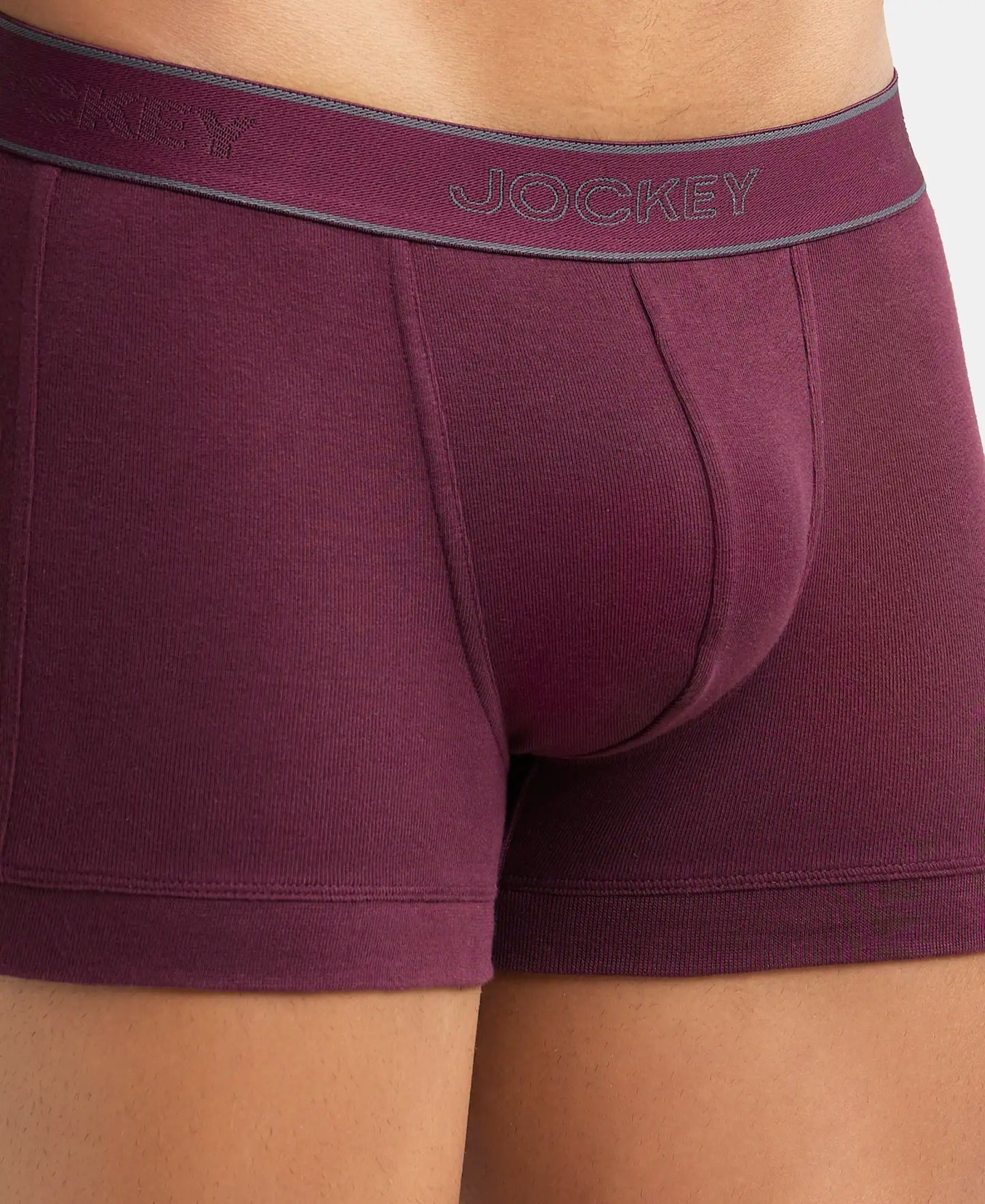 Super Combed Cotton Rib Solid Trunk with StayFresh Treatment - Wine Tasting-6