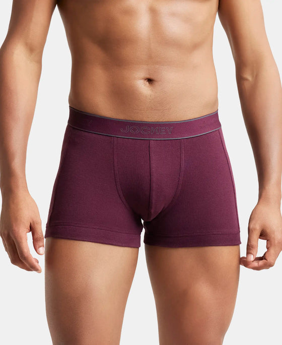 Super Combed Cotton Rib Solid Trunk with StayFresh Treatment - Wine Tasting-2