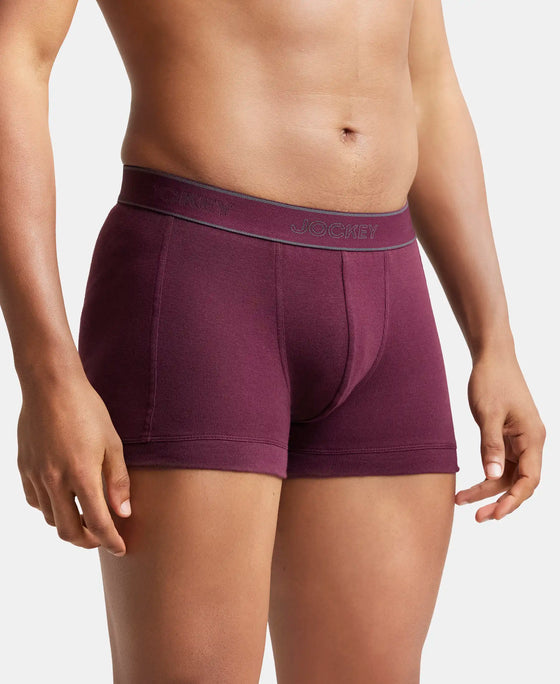 Super Combed Cotton Rib Solid Trunk with StayFresh Treatment - Wine Tasting-3