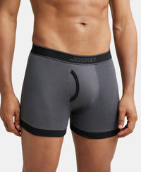 Super Combed Cotton Rib Solid Boxer Brief with StayFresh Treatment - Asphalt & Black-3