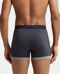Super Combed Cotton Rib Solid Boxer Brief with StayFresh Treatment - Black Melange & Mid Grey-3