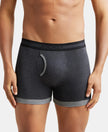 Super Combed Cotton Rib Solid Boxer Brief with StayFresh Treatment - Deep Navy & Charcoal Melange-1