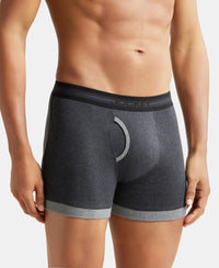 Super Combed Cotton Rib Solid Boxer Brief with StayFresh Treatment - Deep Navy & Charcoal Melange-3