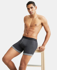 Super Combed Cotton Rib Solid Boxer Brief with StayFresh Treatment - Deep Navy & Charcoal Melange-7