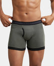 Super Combed Cotton Rib Solid Boxer Brief with StayFresh Treatment - Deep Olive & Black-1