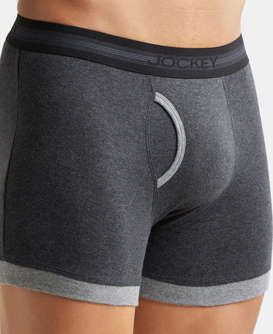 Super Combed Cotton Rib Solid Boxer Brief with StayFresh Treatment - Mid Grey & Charcoal-6