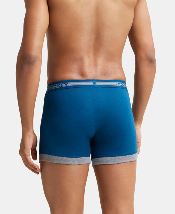 Super Combed Cotton Rib Solid Boxer Brief with StayFresh Treatment - Poseidon & Mid Grey Mel-3