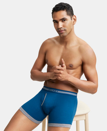 Super Combed Cotton Rib Solid Boxer Brief with StayFresh Treatment - Poseidon & Mid Grey Mel-5
