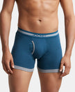 Super Combed Cotton Rib Solid Boxer Brief with StayFresh Treatment - Reflecting Pond & Mid Grey Mel-1