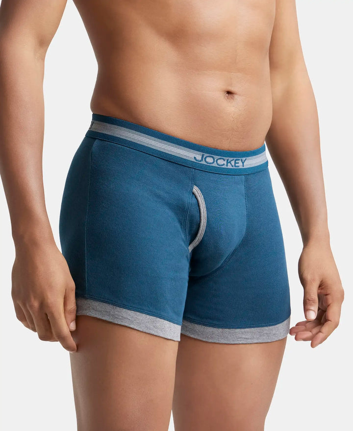 Super Combed Cotton Rib Solid Boxer Brief with StayFresh Treatment - Reflecting Pond & Mid Grey Mel-2
