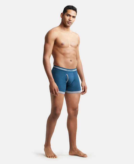 Super Combed Cotton Rib Solid Boxer Brief with StayFresh Treatment - Reflecting Pond & Mid Grey Mel-4