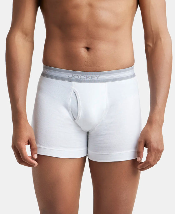 Super Combed Cotton Rib Solid Boxer Brief with StayFresh Treatment - White-2