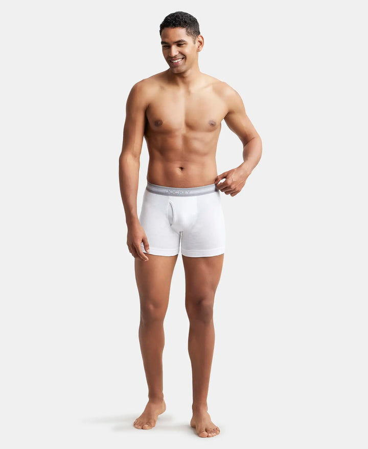 Super Combed Cotton Rib Solid Boxer Brief with StayFresh Treatment - White-5