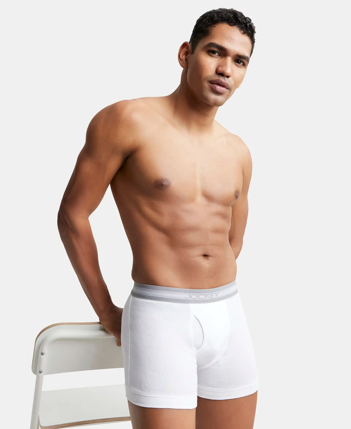 Super Combed Cotton Rib Solid Boxer Brief with StayFresh Treatment - White-6