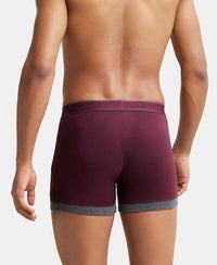 Super Combed Cotton Rib Solid Boxer Brief with StayFresh Treatment - Black & Wine Tasting-3