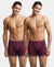 Super Combed Cotton Rib Solid Boxer Brief with StayFresh Treatment - Wine Tasting & Charcoal Melange-1