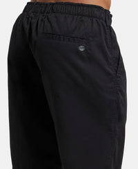 Super Combed Mercerised Cotton Woven Straight Fit Shorts with Side Pockets - Black-7