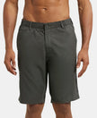 Super Combed Mercerised Cotton Woven Straight Fit Shorts with Side Pockets - Forest Green-1