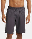Super Combed Mercerised Cotton Woven Straight Fit Shorts with Side Pockets - Graphite-1