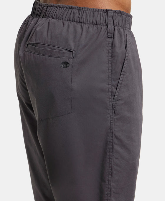Super Combed Mercerised Cotton Woven Straight Fit Shorts with Side Pockets - Graphite-7