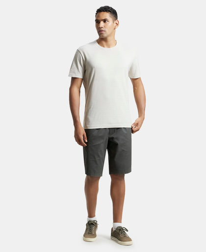Super Combed Mercerised Cotton Woven Printed Straight Fit Shorts with Side Pockets - Forest Green-4