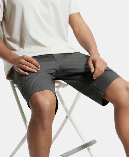 Super Combed Mercerised Cotton Woven Printed Straight Fit Shorts with Side Pockets - Forest Green-5
