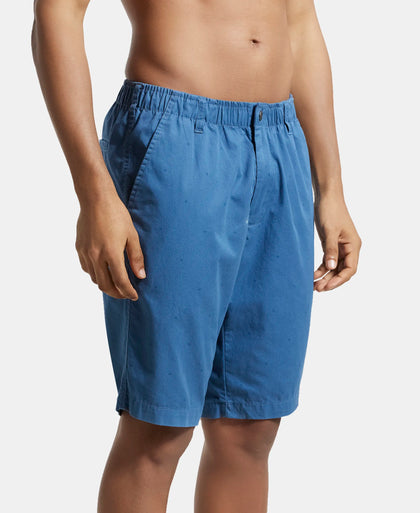 Super Combed Mercerised Cotton Woven Printed Straight Fit Shorts with Side Pockets - Stellar-2