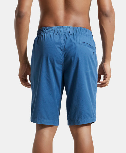 Super Combed Mercerised Cotton Woven Printed Straight Fit Shorts with Side Pockets - Stellar-3