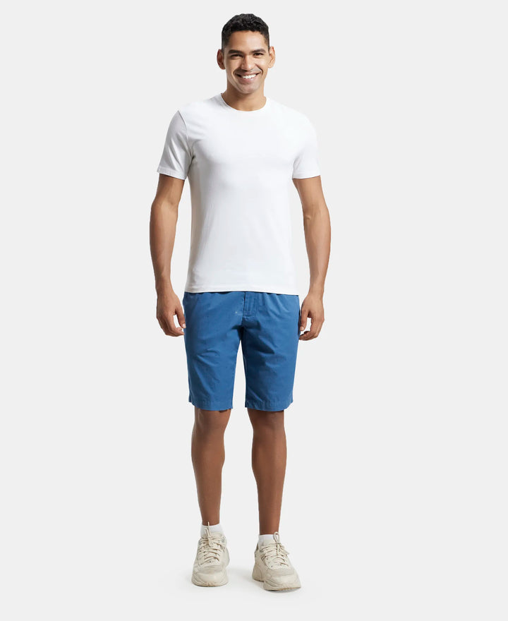 Super Combed Mercerised Cotton Woven Printed Straight Fit Shorts with Side Pockets - Stellar-4