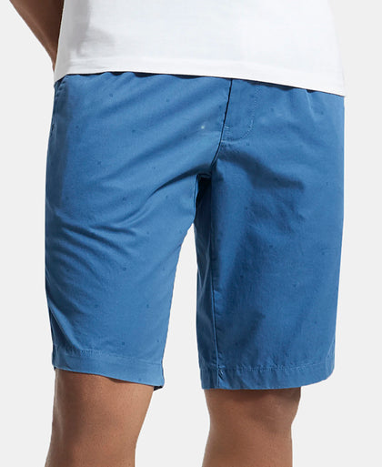 Super Combed Mercerised Cotton Woven Printed Straight Fit Shorts with Side Pockets - Stellar-5