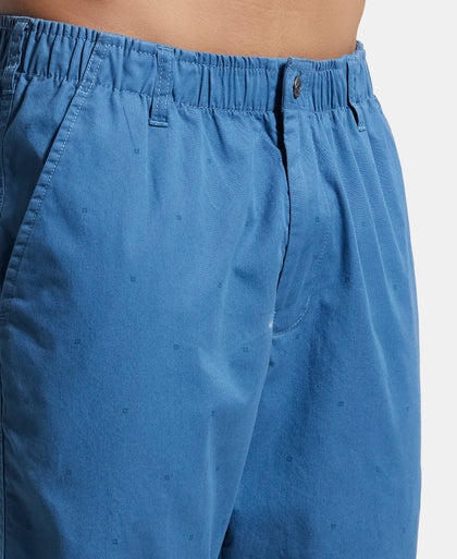 Super Combed Mercerised Cotton Woven Printed Straight Fit Shorts with Side Pockets - Stellar-7