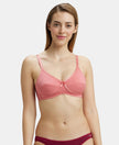Wirefree Non Padded Super Combed Cotton Elastane Medium Coverage Cross Over Everyday Bra - Blush Pink-1