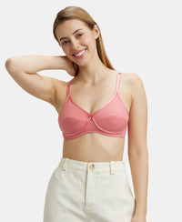 Wirefree Non Padded Super Combed Cotton Elastane Medium Coverage Cross Over Everyday Bra - Blush Pink-5