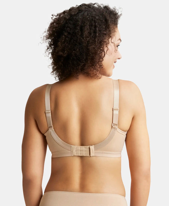 Wirefree Non Padded Super Combed Cotton Elastane Full Coverage Everyday Bra with Detachable Straps - Light Skin-3