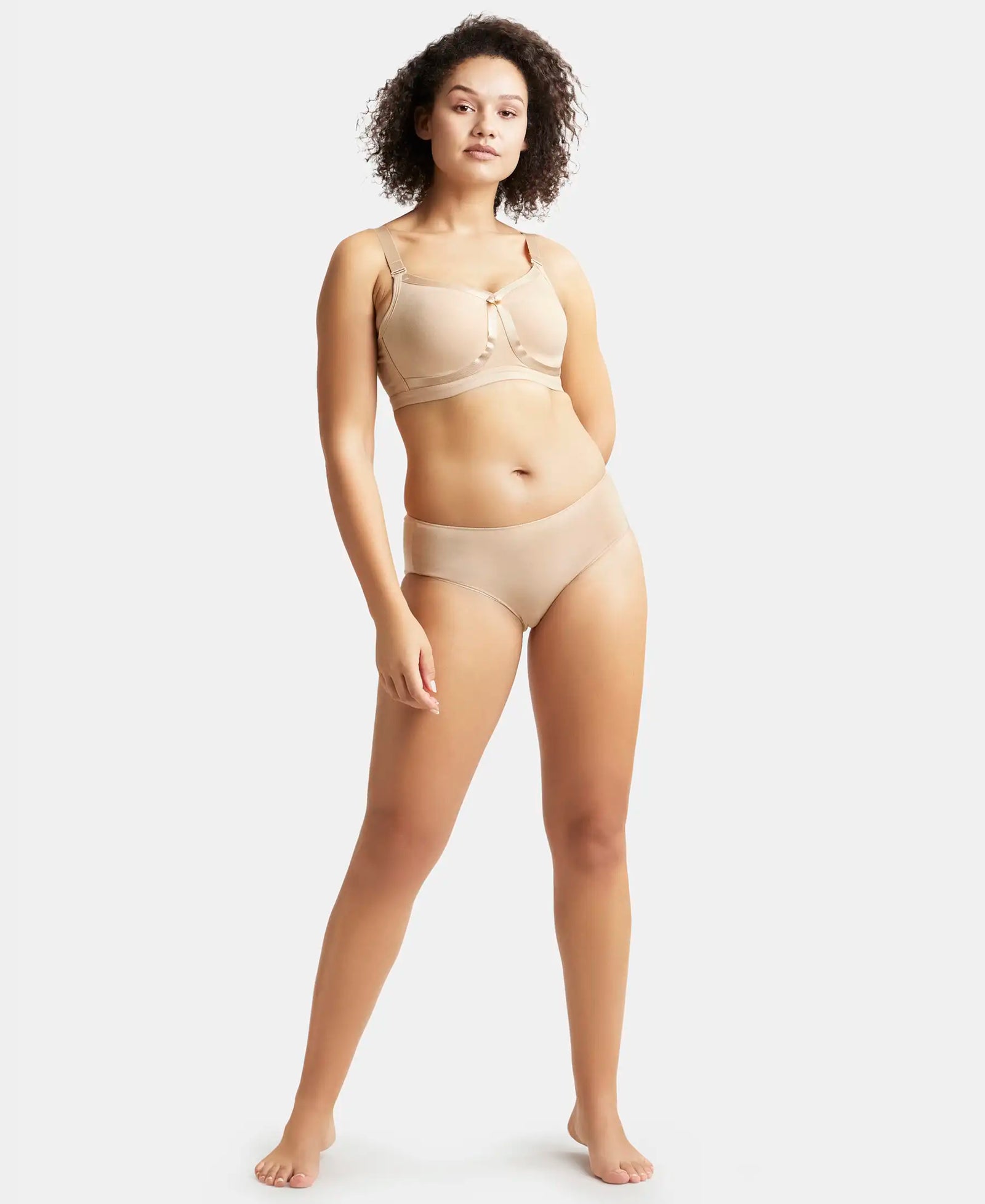 Wirefree Non Padded Super Combed Cotton Elastane Full Coverage Everyday Bra with Detachable Straps - Light Skin-4