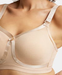 Wirefree Non Padded Super Combed Cotton Elastane Full Coverage Everyday Bra with Detachable Straps - Light Skin-6