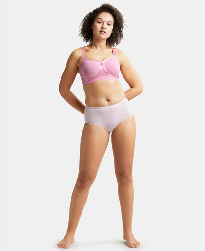 Wirefree Non Padded Super Combed Cotton Elastane Full Coverage Plus Size Bra Plush Lining Cup - Black-4