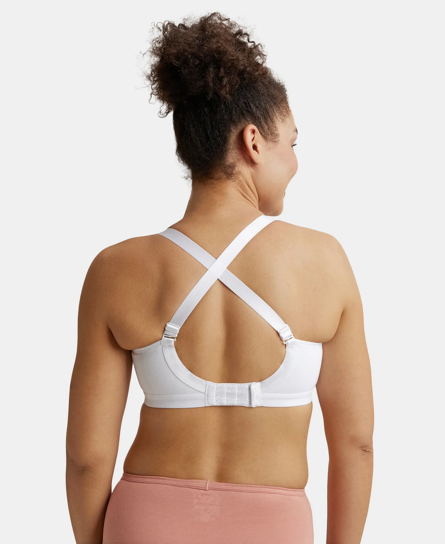 Wirefree Non Padded Super Combed Cotton Elastane Full Coverage Everyday Bra with Detachable Straps - White-3