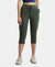Super Combed Cotton Elastane Slim Fit Printed Capri with Side Pockets - Beetle Printed-1