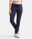 Super Combed Cotton Elastane Slim Fit Trackpants With Side Pockets - Navy Blazer Printed-1
