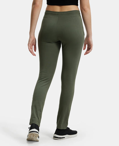 Super Combed Cotton Elastane Slim Fit Trackpants With Side Pockets - Beetle-3