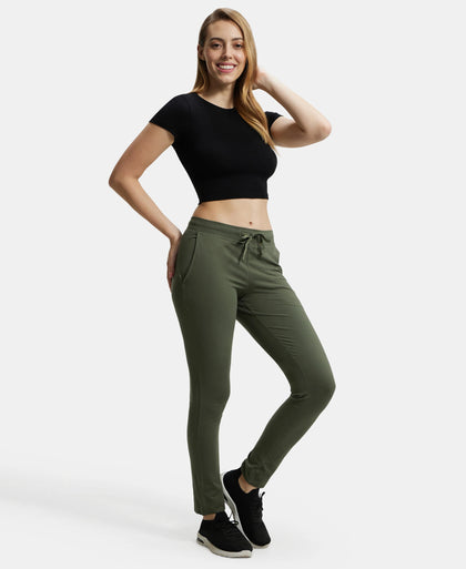 Super Combed Cotton Elastane Slim Fit Trackpants With Side Pockets - Beetle-6