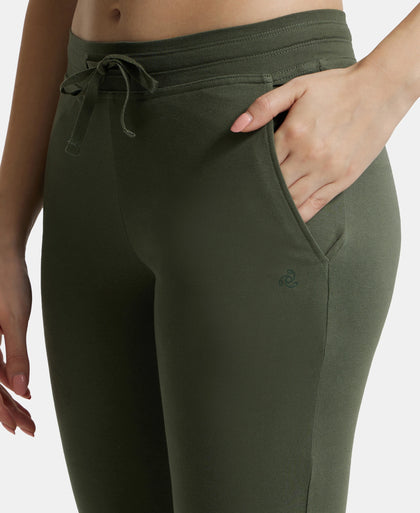Super Combed Cotton Elastane Slim Fit Trackpants With Side Pockets - Beetle-7