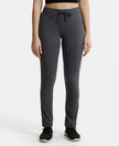 Super Combed Cotton Elastane Slim Fit Trackpants With Side Pockets - Charcoal Melange-1