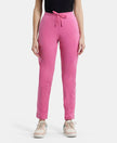 Super Combed Cotton Elastane Slim Fit Trackpants With Side Pockets - Ibis Rose Melange-1