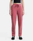 Super Combed Cotton Elastane Relaxed Fit Trackpants With Side Pockets - Rose Wine-1