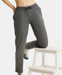 Super Combed Cotton Rich Relaxed Fit Trackpants With Contrast Side Piping and Pockets - Charcoal Melange-5