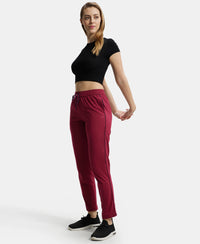 Super Combed Cotton Rich Relaxed Fit Trackpants With Contrast Side Piping and Pockets - Rose Petal-6